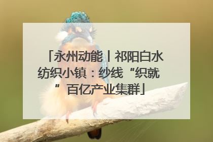 永州动能丨祁阳白水纺织小镇：纱线“织就”百亿产业集群