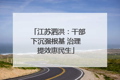 江苏泗洪：干部下沉强根基 治理提效惠民生