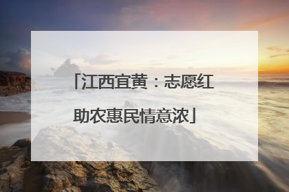 江西宜黄：志愿红助农惠民情意浓