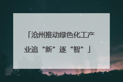 沧州推动绿色化工产业追“新”逐“智”