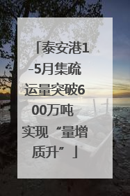 泰安港1-5月集疏运量突破600万吨 实现“量增质升”