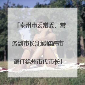 泰州市委常委、常务副市长沈峻峰跨市调任徐州市代市长