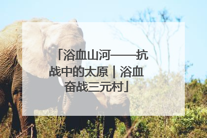 浴血山河——抗战中的太原｜浴血奋战三元村