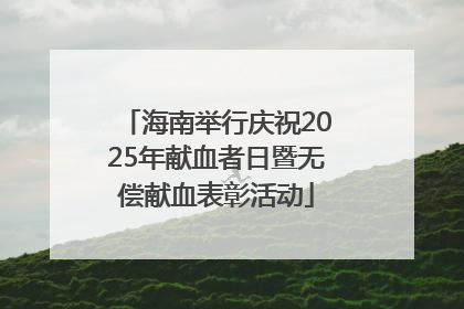 海南举行庆祝2025年献血者日暨无偿献血表彰活动