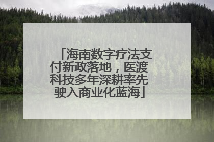 海南数字疗法支付新政落地，医渡科技多年深耕率先驶入商业化蓝海