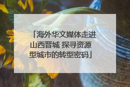 海外华文媒体走进山西晋城 探寻资源型城市的转型密码