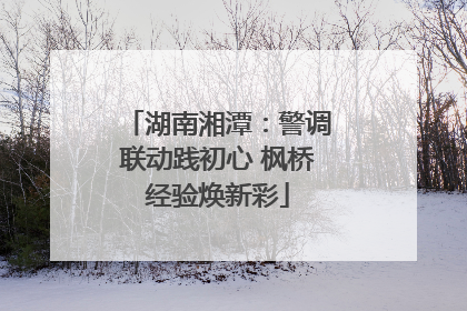 湖南湘潭：警调联动践初心 枫桥经验焕新彩