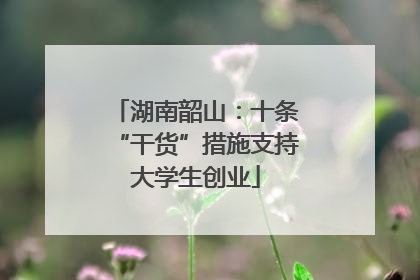湖南韶山：十条“干货”措施支持大学生创业