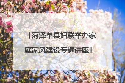 菏泽单县妇联举办家庭家风建设专题讲座