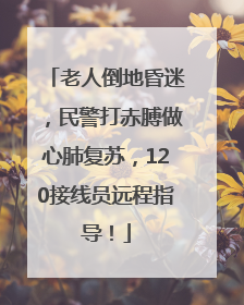 老人倒地昏迷，民警打赤膊做心肺复苏，120接线员远程指导！