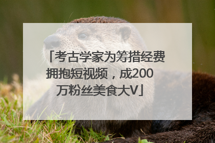 考古学家为筹措经费拥抱短视频，成200万粉丝美食大V