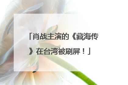 肖战主演的《藏海传》在台湾被刷屏！