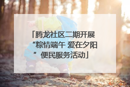 腾龙社区二期开展 “粽情端午 爱在夕阳”便民服务活动