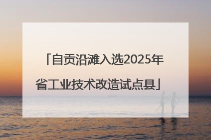 自贡沿滩入选2025年省工业技术改造试点县