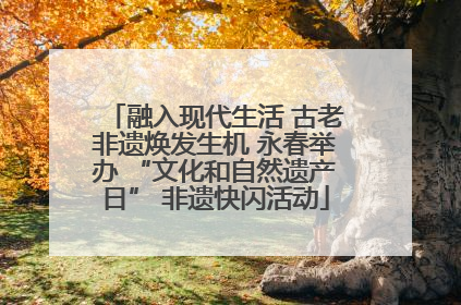 融入现代生活 古老非遗焕发生机 永春举办 “文化和自然遗产日” 非遗快闪活动