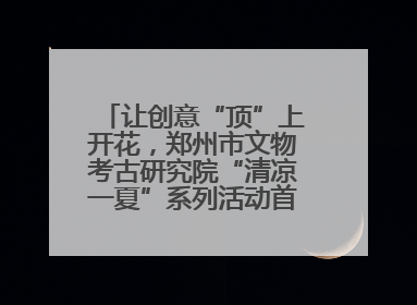 让创意“顶”上开花，郑州市文物考古研究院“清凉一夏”系列活动首场开展