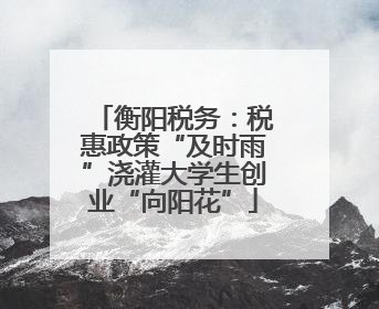 衡阳税务：税惠政策“及时雨”浇灌大学生创业“向阳花”
