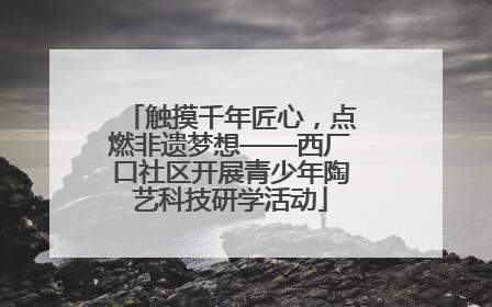 触摸千年匠心，点燃非遗梦想——西厂口社区开展青少年陶艺科技研学活动