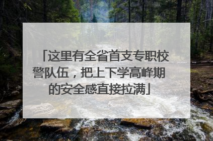 这里有全省首支专职校警队伍，把上下学高峰期的安全感直接拉满