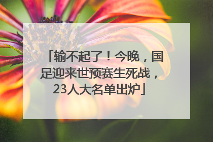 输不起了！今晚，国足迎来世预赛生死战，23人大名单出炉