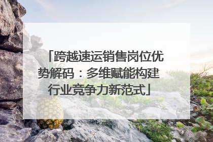 跨越速运销售岗位优势解码：多维赋能构建行业竞争力新范式