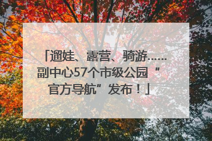 遛娃、露营、骑游……副中心57个市级公园“官方导航”发布！