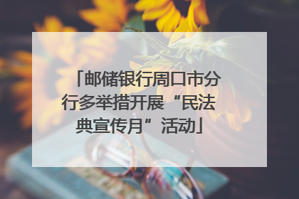 邮储银行周口市分行多举措开展“民法典宣传月”活动