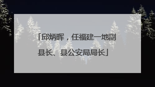 邱炳晖，任福建一地副县长、县公安局局长