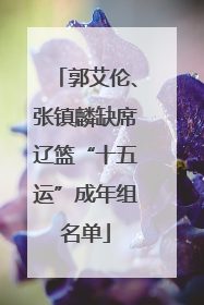 郭艾伦、张镇麟缺席辽篮“十五运”成年组名单