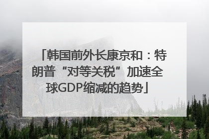 韩国前外长康京和：特朗普“对等关税”加速全球GDP缩减的趋势