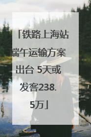 铁路上海站端午运输方案出台 5天或发客238.5万