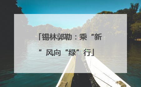 锡林郭勒：乘“新”风向“绿”行