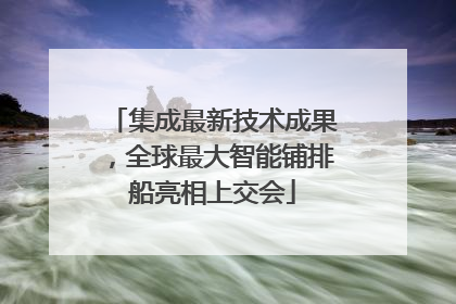 集成最新技术成果，全球最大智能铺排船亮相上交会