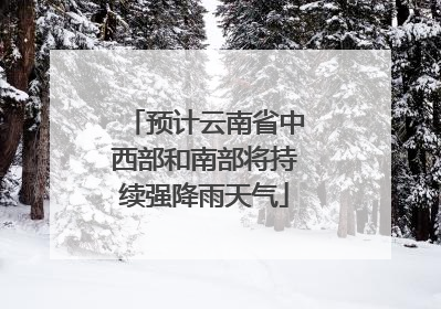 预计云南省中西部和南部将持续强降雨天气