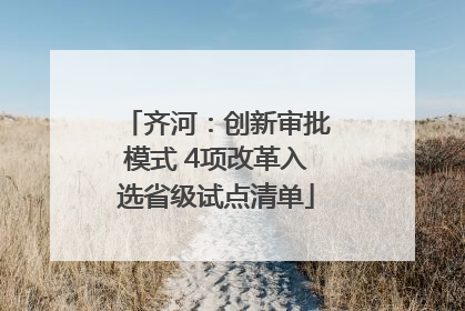 齐河：创新审批模式 4项改革入选省级试点清单