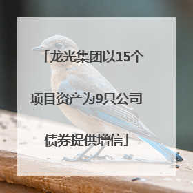 龙光集团以15个项目资产为9只公司债券提供增信