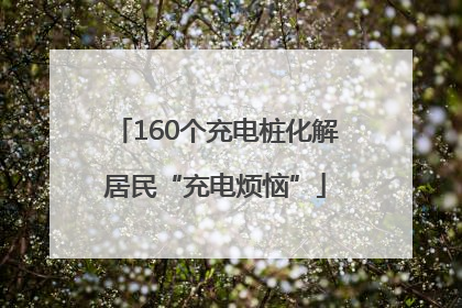160个充电桩化解居民“充电烦恼”