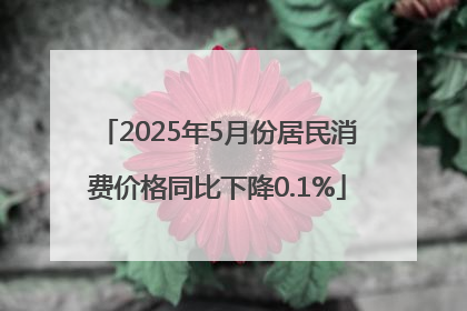 2025年5月份居民消费价格同比下降0.1%