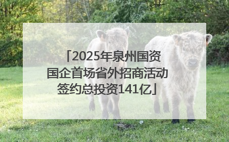 2025年泉州国资国企首场省外招商活动签约总投资141亿
