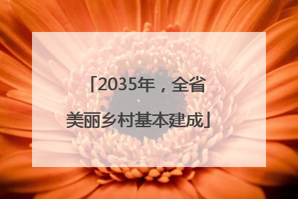2035年，全省美丽乡村基本建成