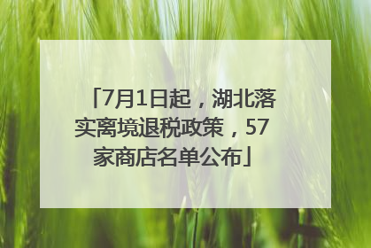 7月1日起，湖北落实离境退税政策，57家商店名单公布