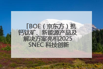 BOE（京东方）携钙钛矿、新能源产品及解决方案亮相2025 SNEC 科技创新赋能行业绿色发展